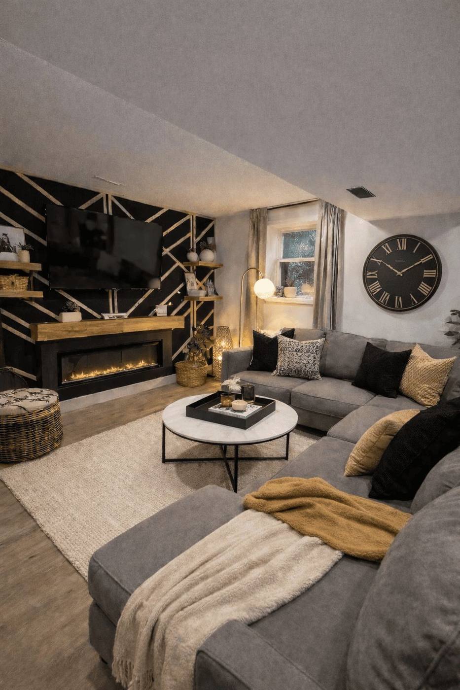 Completed living room remodel by Uprise Remodeling & Design